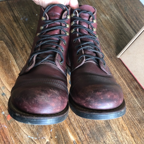 Red Wing Redwing Iron Ranger Oxblood Leather Boots - Picture 6 of 8